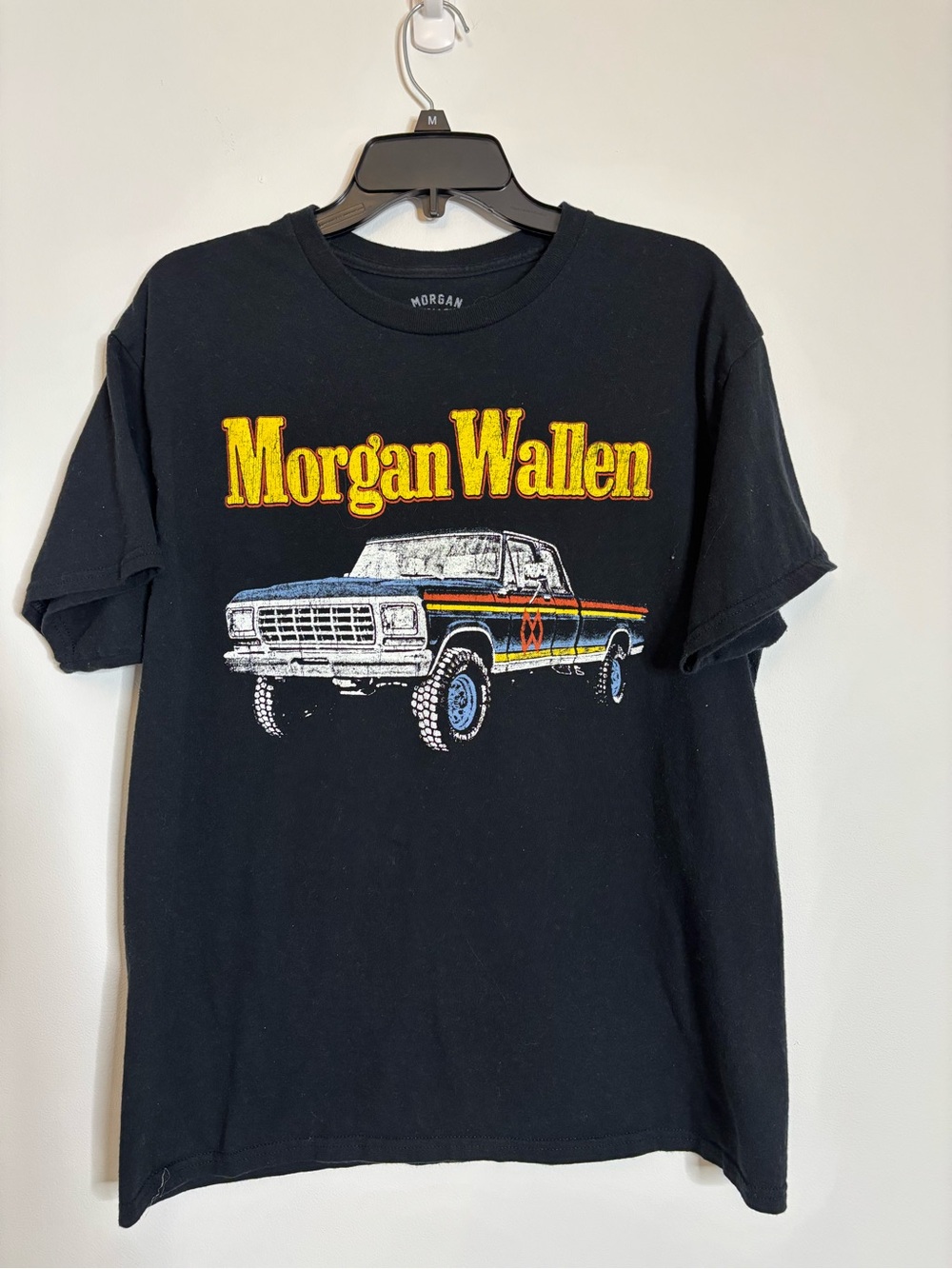 Black Short-Sleeve Graphic Tee with Truck Design